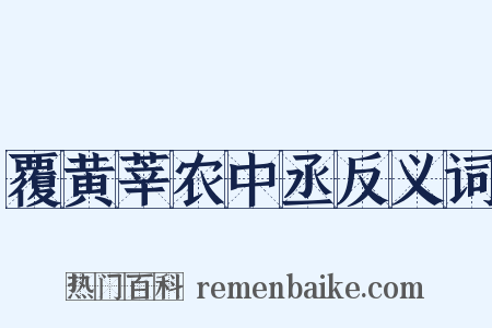 覆黄莘农中丞反义词是什么意思的图片